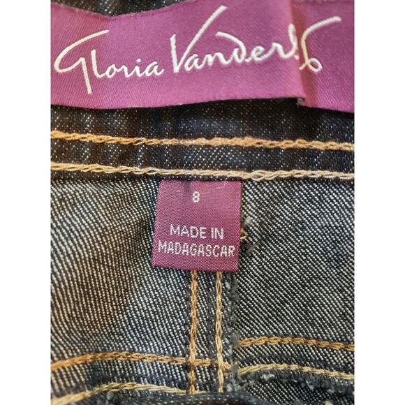 Women's Size 8 Extra Dark Rinse Flare Jeans Denim Gloria Vanderbilt "Isabelle" - Picture 2 of 16